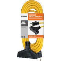 Vinyl Extension Cord, Outdoor, SJTW, 12/3 AWG, 15 A, 3 Outlet(s), 25' OSI Industrial Sales