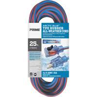 Arctic Blue Extension Cord, All-Weather, SJEOW, 14/3 AWG, 15 A, 25' OSI Industrial Sales