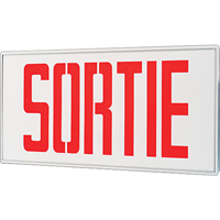 Stella Exit Signs - Sortie, LED, Hardwired, 17-1/2" L x 18-1/2" W, French OSI Industrial Sales