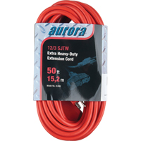 Vinyl Extension Cord, Outdoor, SJTW, 12/3 AWG, 15 A, 3 Outlet(s), 50' OSI Industrial Sales