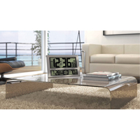 Jumbo Clock, Digital, Battery Operated, 16.5" W x 1.7" D x 11" H, Silver OSI Industrial Sales