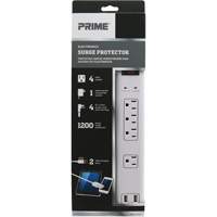 USB Charging Surge Protectors, 4 Outlets, 1200 J, 1875 W, 4' Cord OSI Industrial Sales