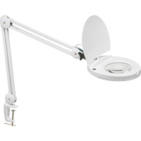 LED Magnifier with A-Bracket, 3 Diopter, LED Light, 47" Arm, C-Clamp, White OSI Industrial Sales
