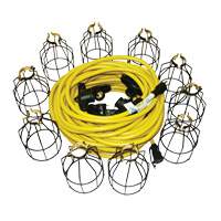 LED Stringlights, 10 Lights, 100' L, Metal Housing OSI Industrial Sales