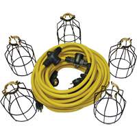 LED String Lights with Connector, 5 Lights, 50' L, Metal Housing OSI Industrial Sales
