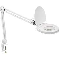 Adjustable Magnifier Lamp, 5 Diopter, LED Light, 47" Arm, C-Clamp, White OSI Industrial Sales