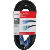All-Rubber Extension Cord, Outdoor, SJOOW, 12/3 AWG, 15 A, 25' OSI Industrial Sales
