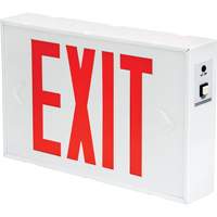 Exit Sign, LED, Battery Operated/Hardwired, 12-1/5" L x 7-1/2" W, English OSI Industrial Sales