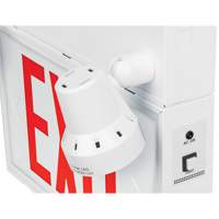 Exit Sign with Security Lights, LED, Battery Operated/Hardwired, 12-1/10" L x 11" W, English OSI Industrial Sales