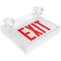 Exit Sign with Security Lights, LED, Battery Operated/Hardwired, 12-1/10" L x 11" W, English OSI Industrial Sales